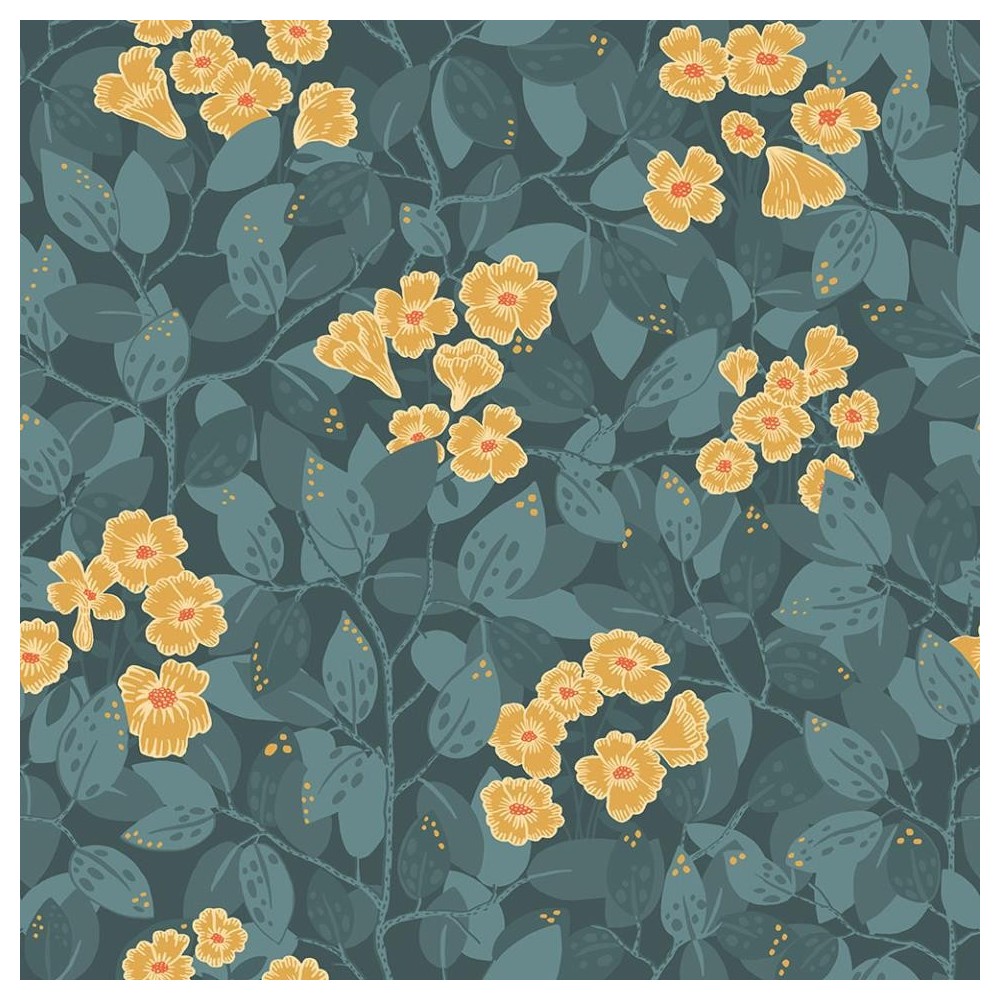 PAPEL PINTADO TRES TINTAS LINA HENNI GRIS/AMAR/AZ