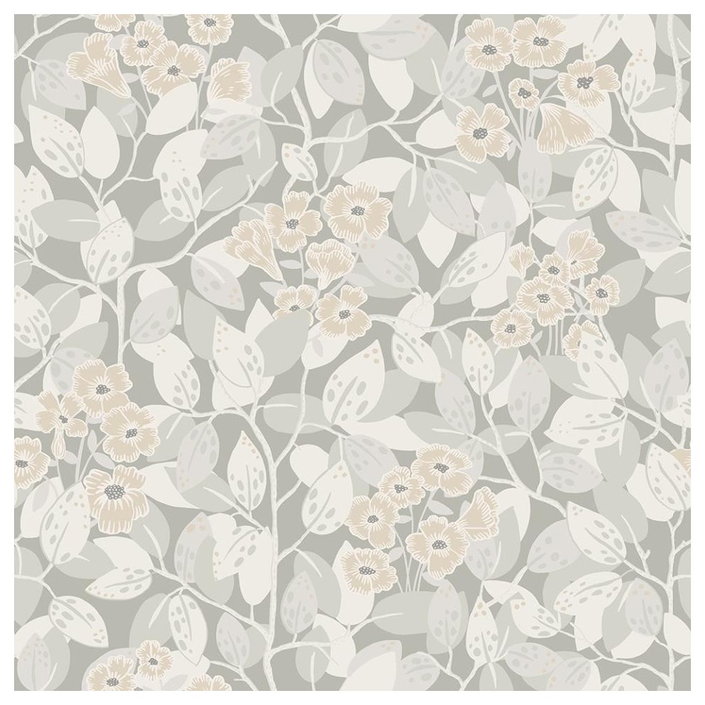 PAPEL PINTADO TRES TINTAS LINA HENNI BLA/GRIS/BEIG