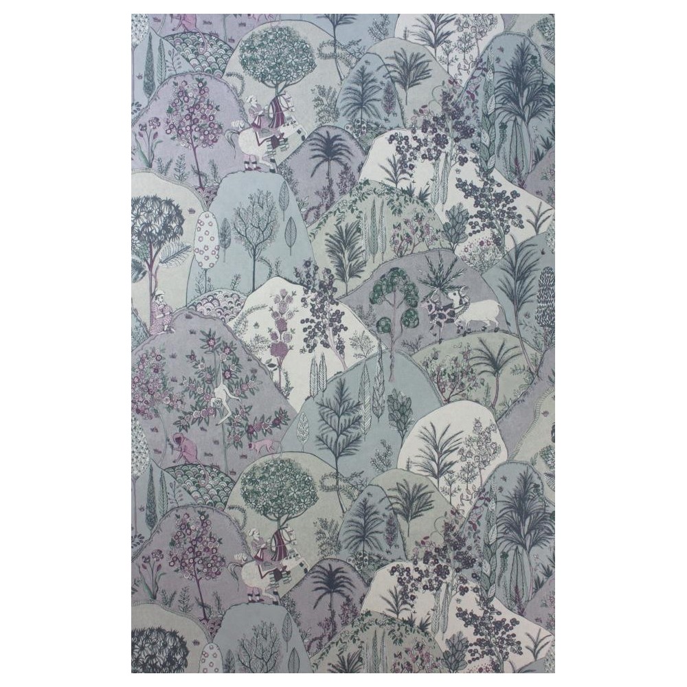PAPEL PINTADO WILLIAMSON DURBAR ARAVALI LILA/GRIS