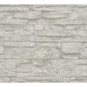 PAPEL PINTADO DISBAR ELEMENTS FOSSIL GRIS/BLANCO