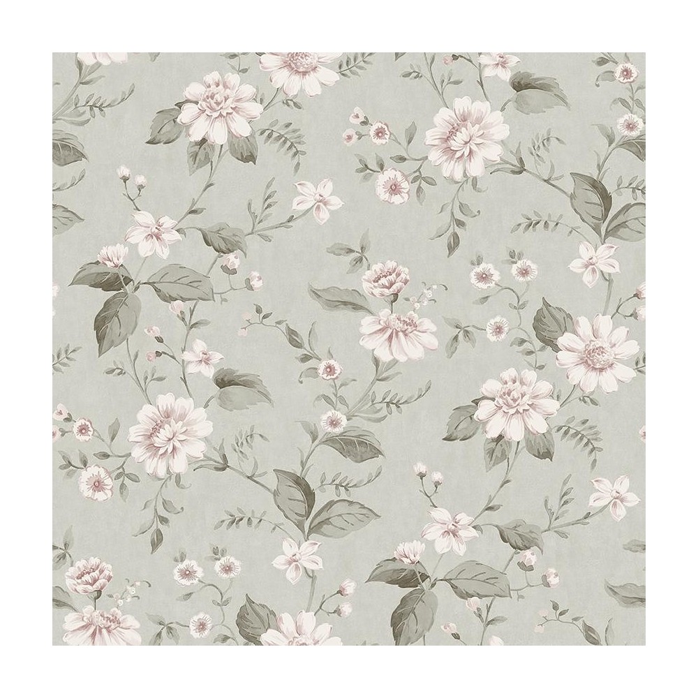PAPEL PINTADO COORDONNE COTTAGE LAURA VER/ROSA/MAR
