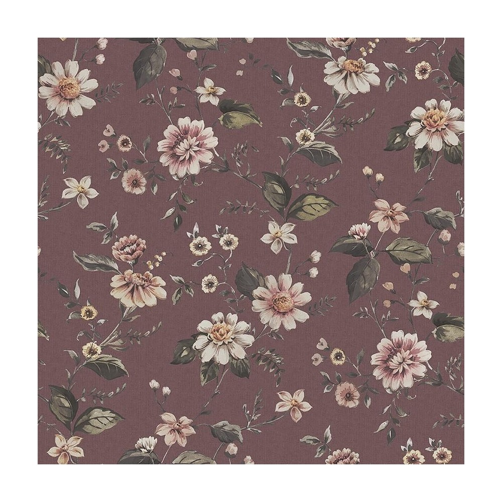 MURAL COORDONNE COTTAGE MARION CHOCO/VERDE/BEIGE