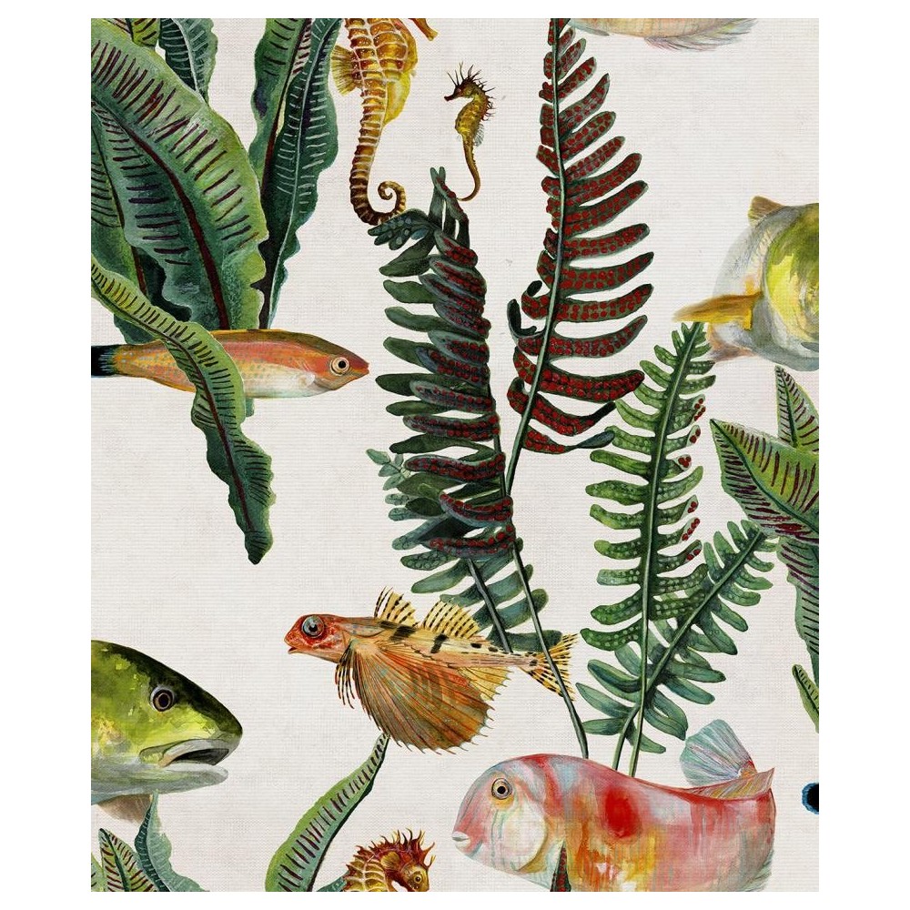 PAPEL PINTADO COORDONNE NATURAE BANK OF FISH BL/VE