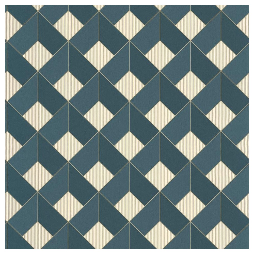 PAPEL PINTADO CASELIO ONLY BLUE SQUARE AZ PETROLEO