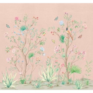MURAL COORDONNE RANDOM CHINO PEONIES ROSA