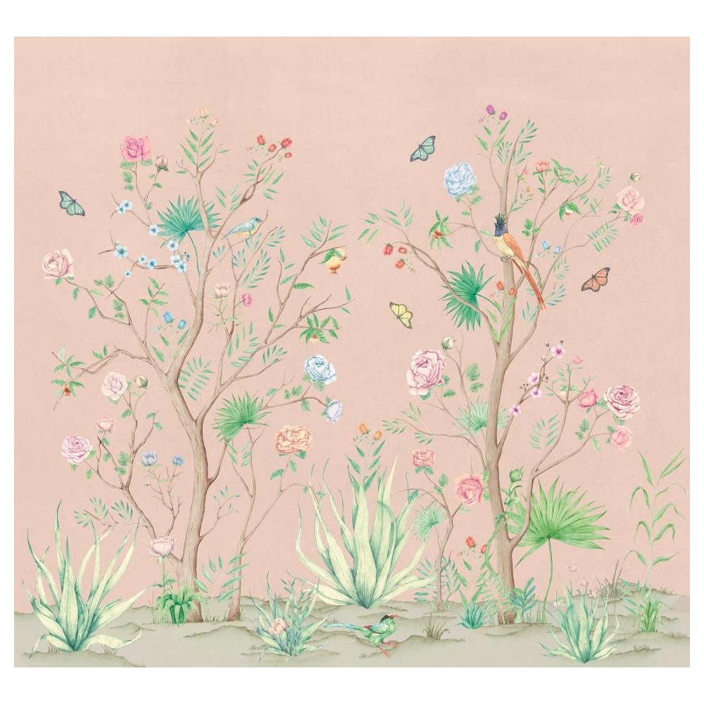 MURAL COORDONNE RANDOM CHINO PEONIES ROSA