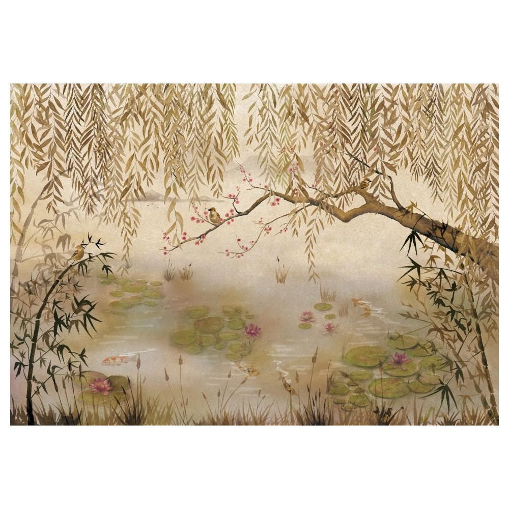 MURAL COORDONNE RANDOM CHINO LOTUS MARRON