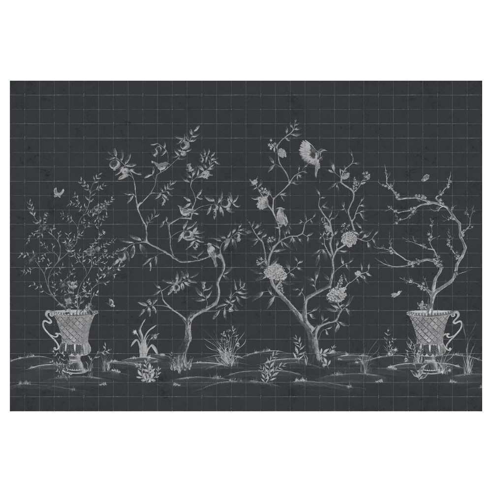 MURAL COORDONNE RANDOM CHINO MEIHUA NEG/BL