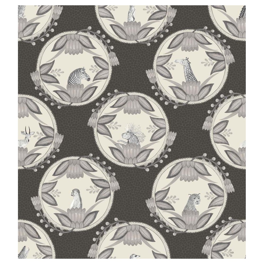 PAPEL PINTADO COLE & SON ARDMORE CAMEOS NEG/BL
