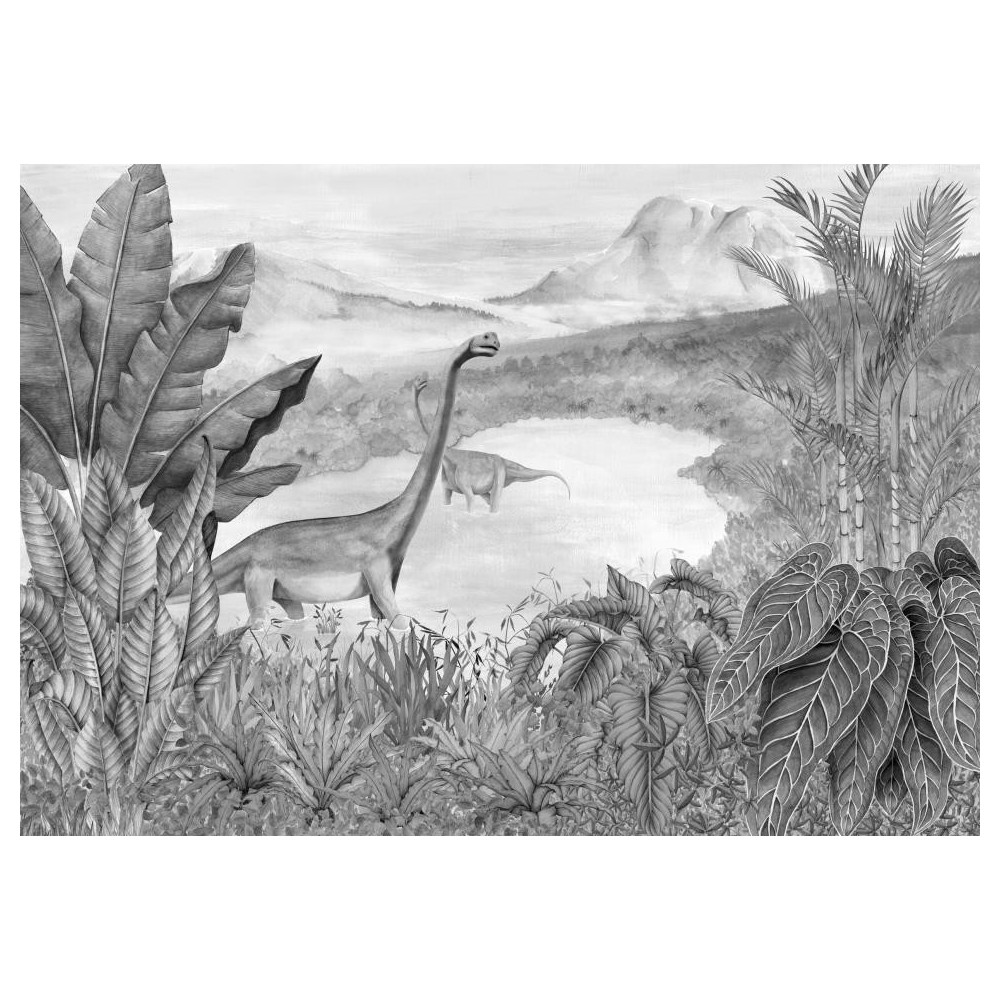 MURAL COORDONNE RANDOM KIDS DINOSAURS PARK ASH