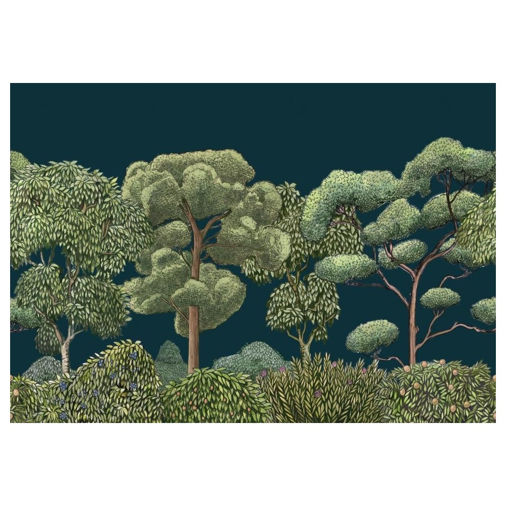 MURAL COORDONNE RANDOM KIDS GREEN FOREST MIDNIGHT